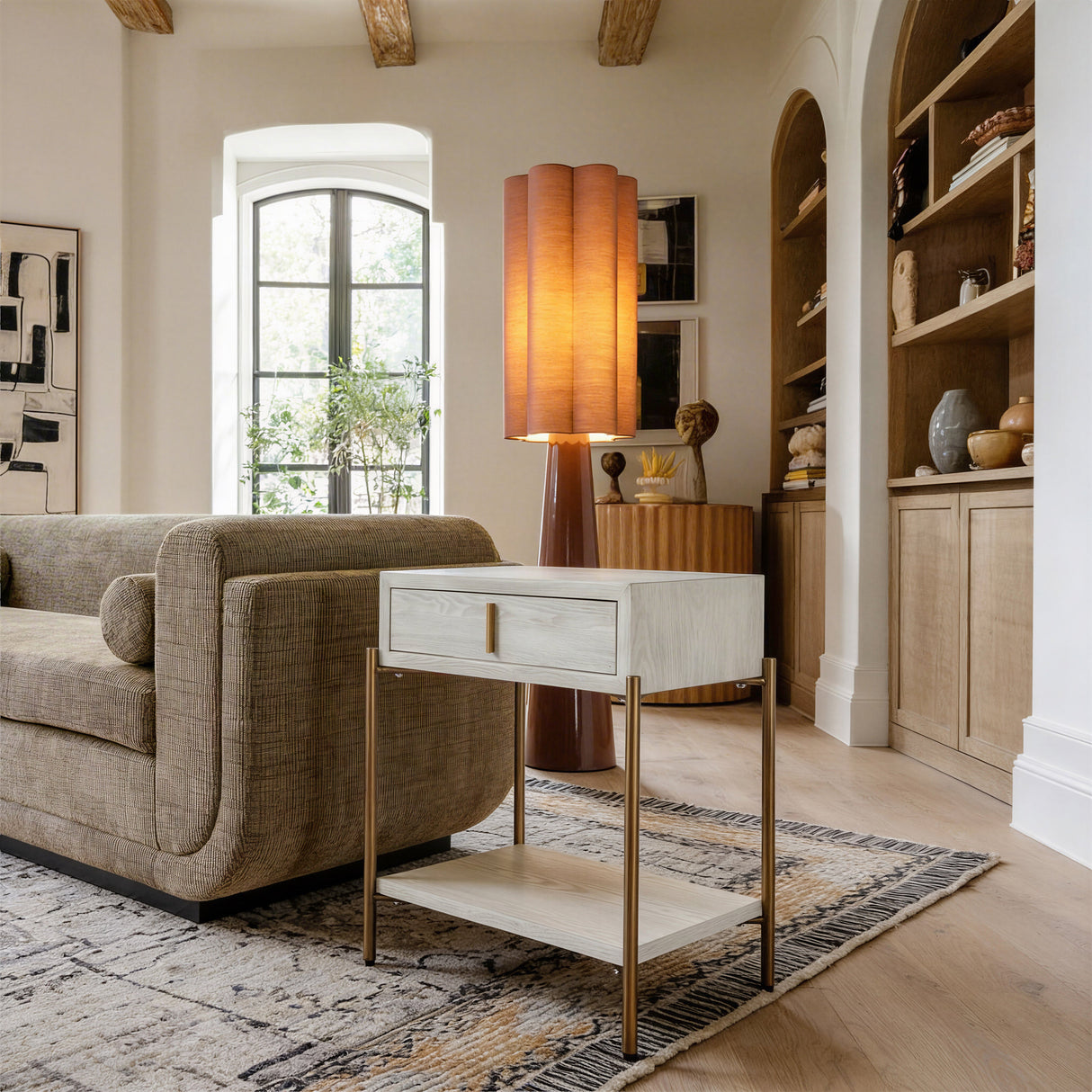 Yoru Oak White Side Table by Zuomod at Eve Furniture