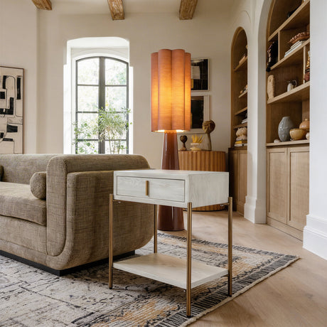 Yoru Oak White Side Table by Zuomod at Eve Furniture