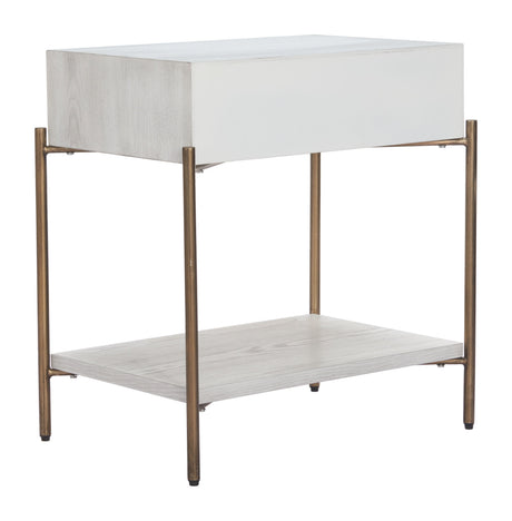 Yoru Oak White Side Table by Zuomod at Eve Furniture