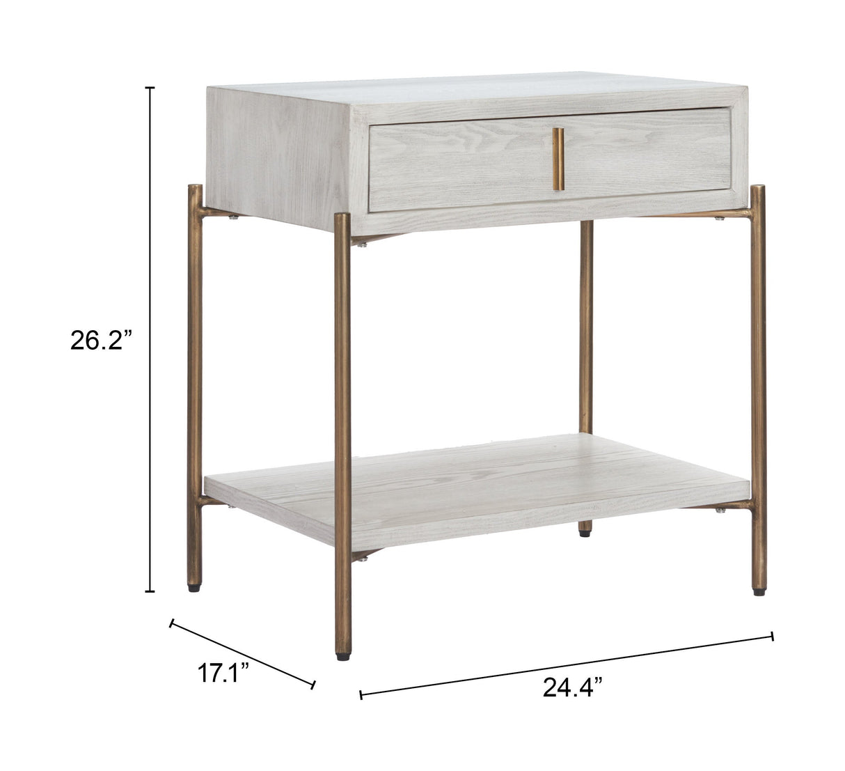 Yoru Oak White Side Table by Zuomod at Eve Furniture