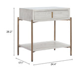 Yoru Oak White Side Table by Zuomod at Eve Furniture