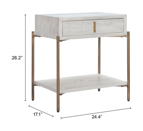 Yoru Oak White Side Table by Zuomod at Eve Furniture