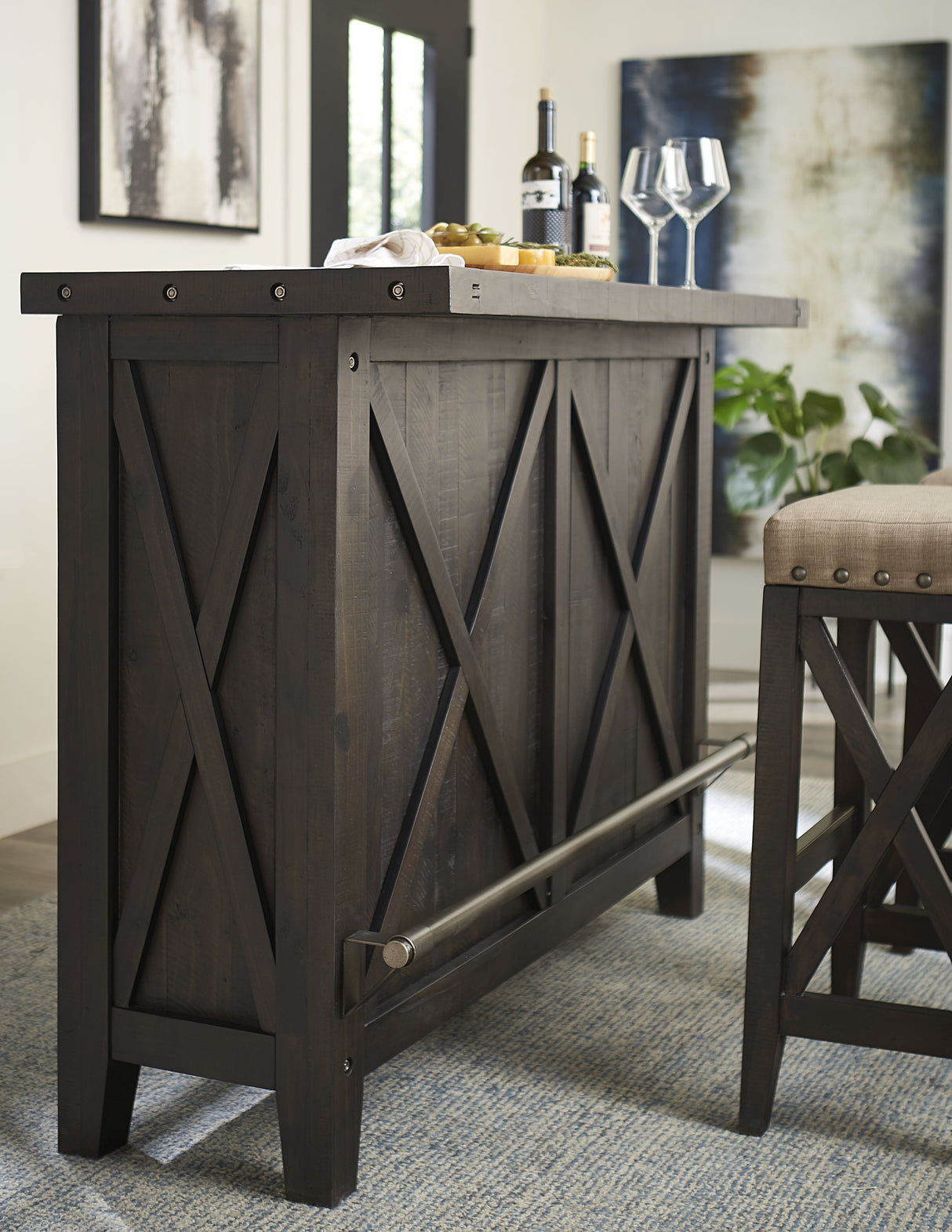 Yosemite Solid Wood Bar Table in Cafe by Modus Furniture at Eve Furniture