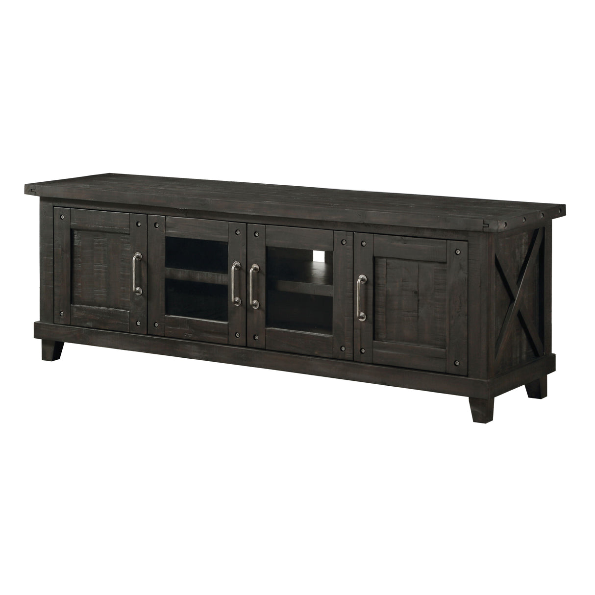 Yosemite Solid Wood Four Door Media Console in Cafe by Modus Furniture at Eve Furniture