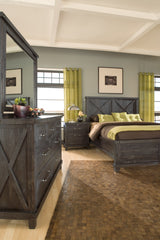 Yosemite Solid Wood Full Panel Bed in Cafe by Modus Furniture at Eve Furniture