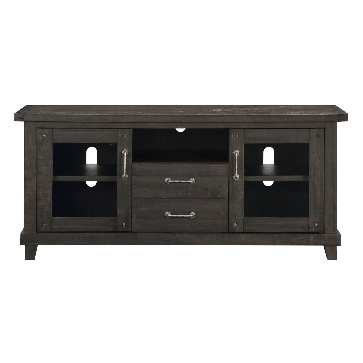 Yosemite Solid Wood Two Drawer Media Console in Cafe by Modus Furniture at Eve Furniture