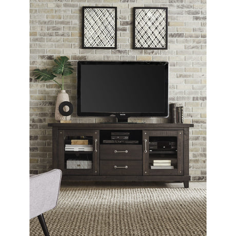 Yosemite Solid Wood Two Drawer Media Console in Cafe by Modus Furniture at Eve Furniture