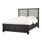 Yosemite Upholstered Footboard California King Storage Bed in Cafe by Modus Furniture at Eve Furniture
