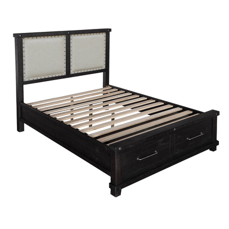 Yosemite Upholstered Footboard California King Storage Bed in Cafe by Modus Furniture at Eve Furniture
