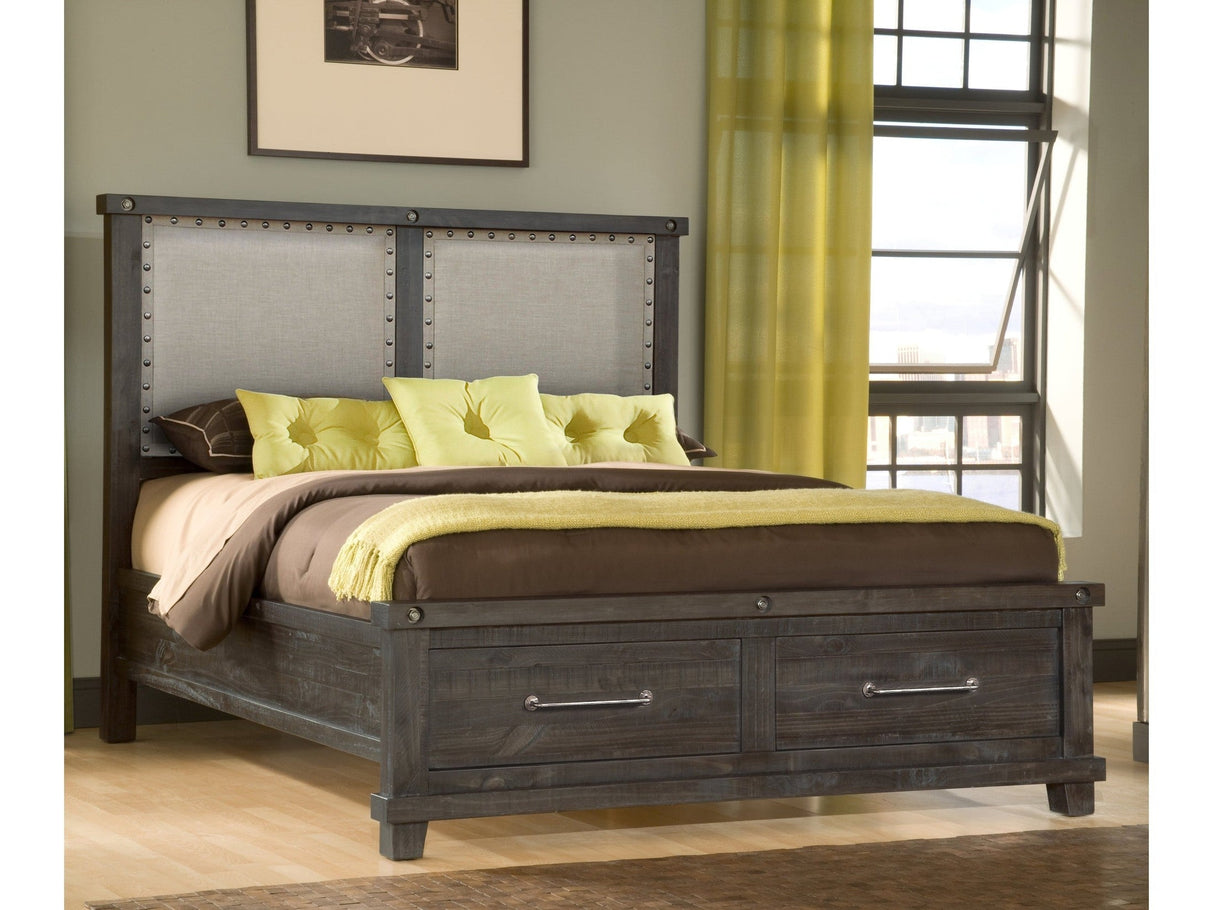 Yosemite Upholstered Footboard California King Storage Bed in Cafe by Modus Furniture at Eve Furniture