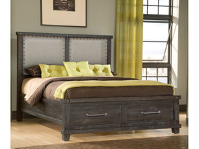 Yosemite Upholstered Footboard California King Storage Bed in Cafe by Modus Furniture at Eve Furniture