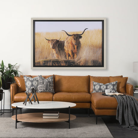 Young and Old Highlander by Mercana Studio Hand Embellished Framed Photo Art Print Matted under Glas by Mercana at Eve Furniture