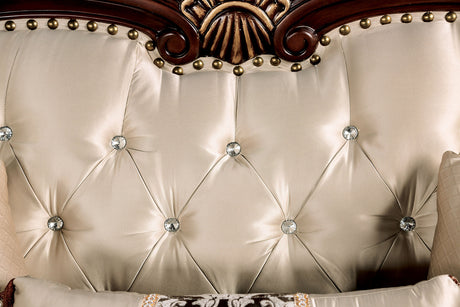Yucatan Dark Cherry/Beige Loveseat by Furniture of America at Eve Furniture