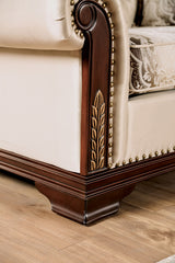 Yucatan Dark Cherry/Beige Loveseat by Furniture of America at Eve Furniture