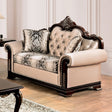 Yucatan Dark Cherry/Beige Loveseat by Furniture of America at Eve Furniture