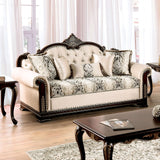 Yucatan Dark Cherry/Beige Sofa & Loveseat by Furniture of America at Eve Furniture