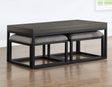 Yukon Rectangular Nesting Coffee Table with 2 Stools by Steve Silver at Eve Furniture