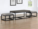 Yukon Rectangular Nesting Coffee Table with 2 Stools by Steve Silver at Eve Furniture