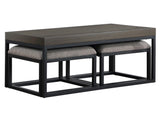 Yukon Rectangular Nesting Coffee Table with 2 Stools by Steve Silver at Eve Furniture