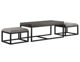 Yukon Rectangular Nesting Coffee Table with 2 Stools by Steve Silver at Eve Furniture