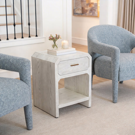 Yume Oak White Side Table by Zuomod at Eve Furniture