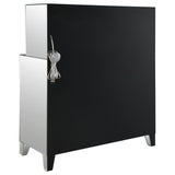 Yvaine 2-door Mirrored Wine Cabinet with Faux Crystal Inlay Silver