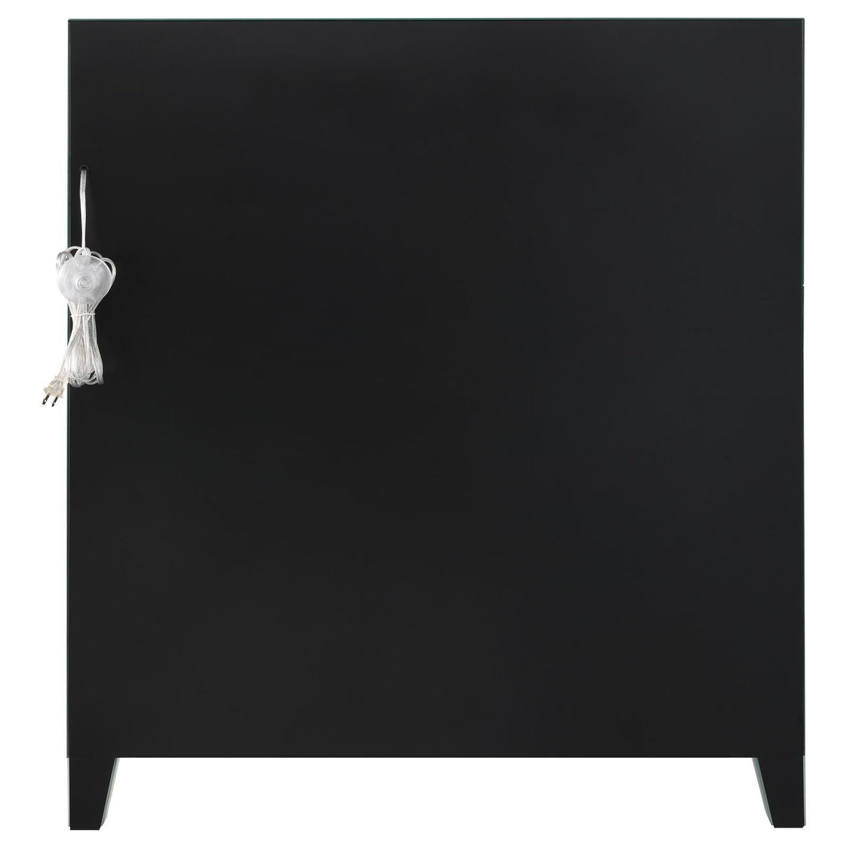 Yvaine Silver 2-door Mirrored Wine Cabinet with Faux Crystal Inlay by Coaster at Eve Furniture