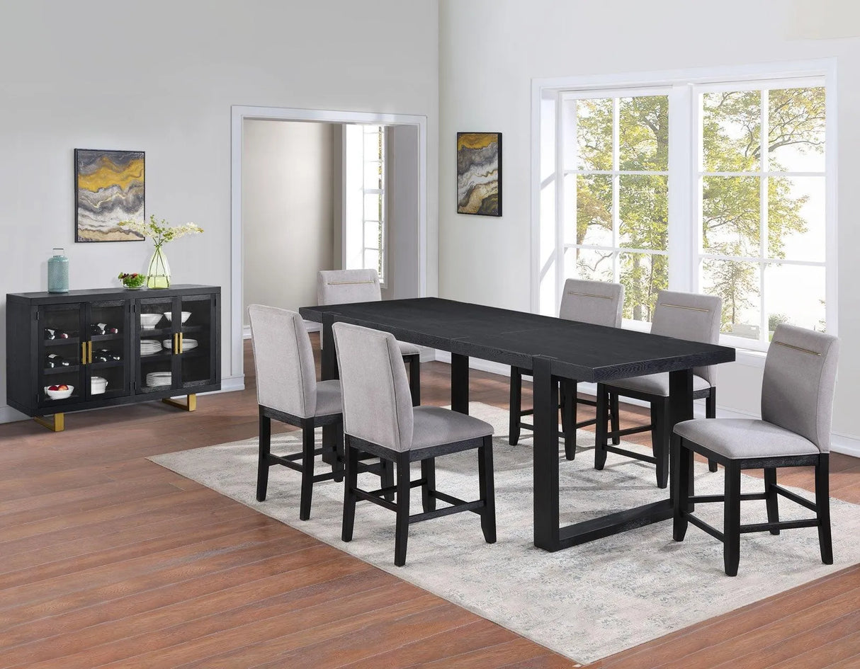Yves 24″ Counter Stool, Grey Upholstered, Set of 2 by Steve Silver at Eve Furniture