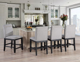 Yves 6-Piece Storage Counter Dining Set(Table, Bench & 4 Counter Chairs)