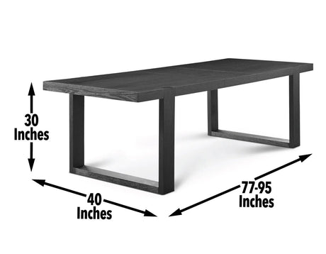 Yves 95-inch Dining Table with 18″ leaf by Steve Silver at Eve Furniture