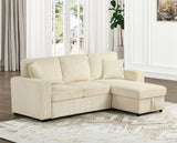 Yves Beige Sectional with Chaise by Furniture of America at Eve Furniture