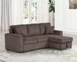 Yves Brown Sectional with Chaise by Furniture of America at Eve Furniture