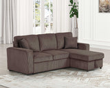 Yves Brown Sectional with Chaise by Furniture of America at Eve Furniture