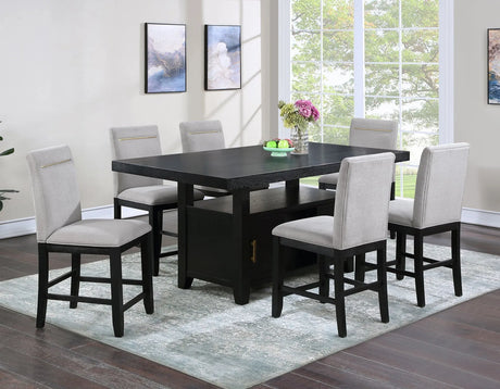 Yves Charcoal Storage Counter Height Dining Set by Steve Silver at Eve Furniture