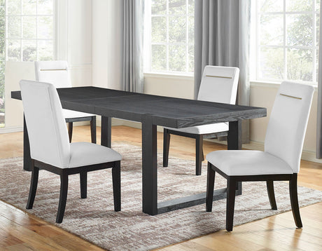 Yves Charcoal/White Dining Room Set by Steve Silver at Eve Furniture