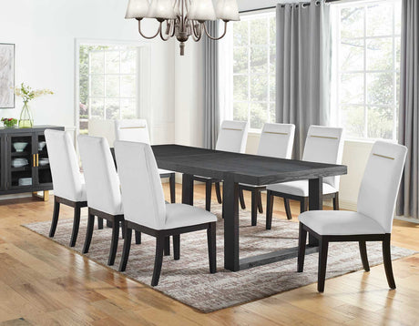 Yves Charcoal/White Dining Room Set by Steve Silver at Eve Furniture