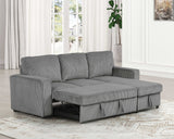 Yves Dark Gray Sectional with Chaise by Furniture of America at Eve Furniture