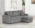 Yves Dark Gray Sectional with Chaise by Furniture of America at Eve Furniture