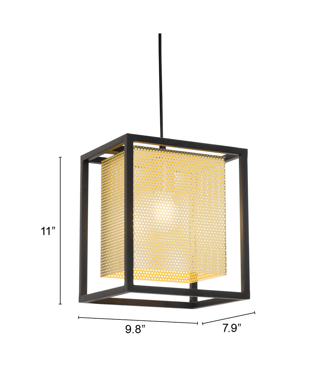 Yves Gold & Black Ceiling Lamp by Zuomod at Eve Furniture