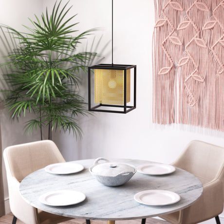 Yves Gold & Black Ceiling Lamp by Zuomod at Eve Furniture