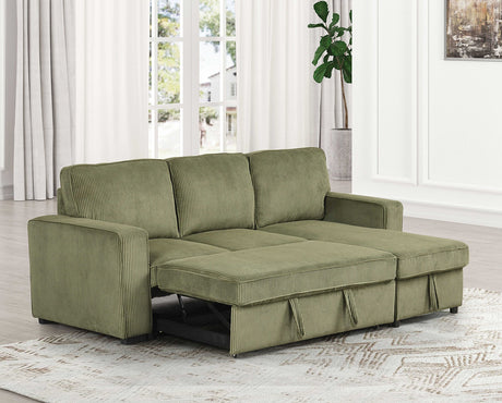 Yves Green Sectional with Chaise by Furniture of America at Eve Furniture