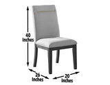 Yves Performance Side Chair, Grey, Set of 2 by Steve Silver at Eve Furniture