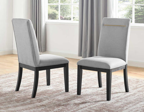 Yves Performance Side Chair, Grey, Set of 2 by Steve Silver at Eve Furniture