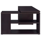 Yvette Cappuccino L-shape Office Desk by Coaster at Eve Furniture