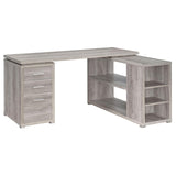 Yvette Gray Driftwood L-shape Office Desk by Coaster at Eve Furniture