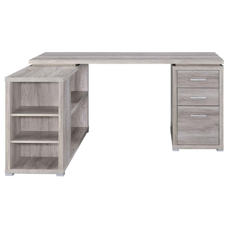 Yvette Gray Driftwood L-shape Office Desk by Coaster at Eve Furniture