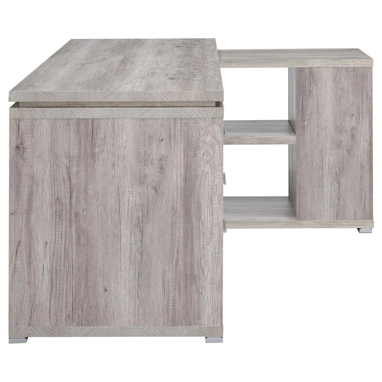 Yvette Gray Driftwood L-shape Office Desk by Coaster at Eve Furniture