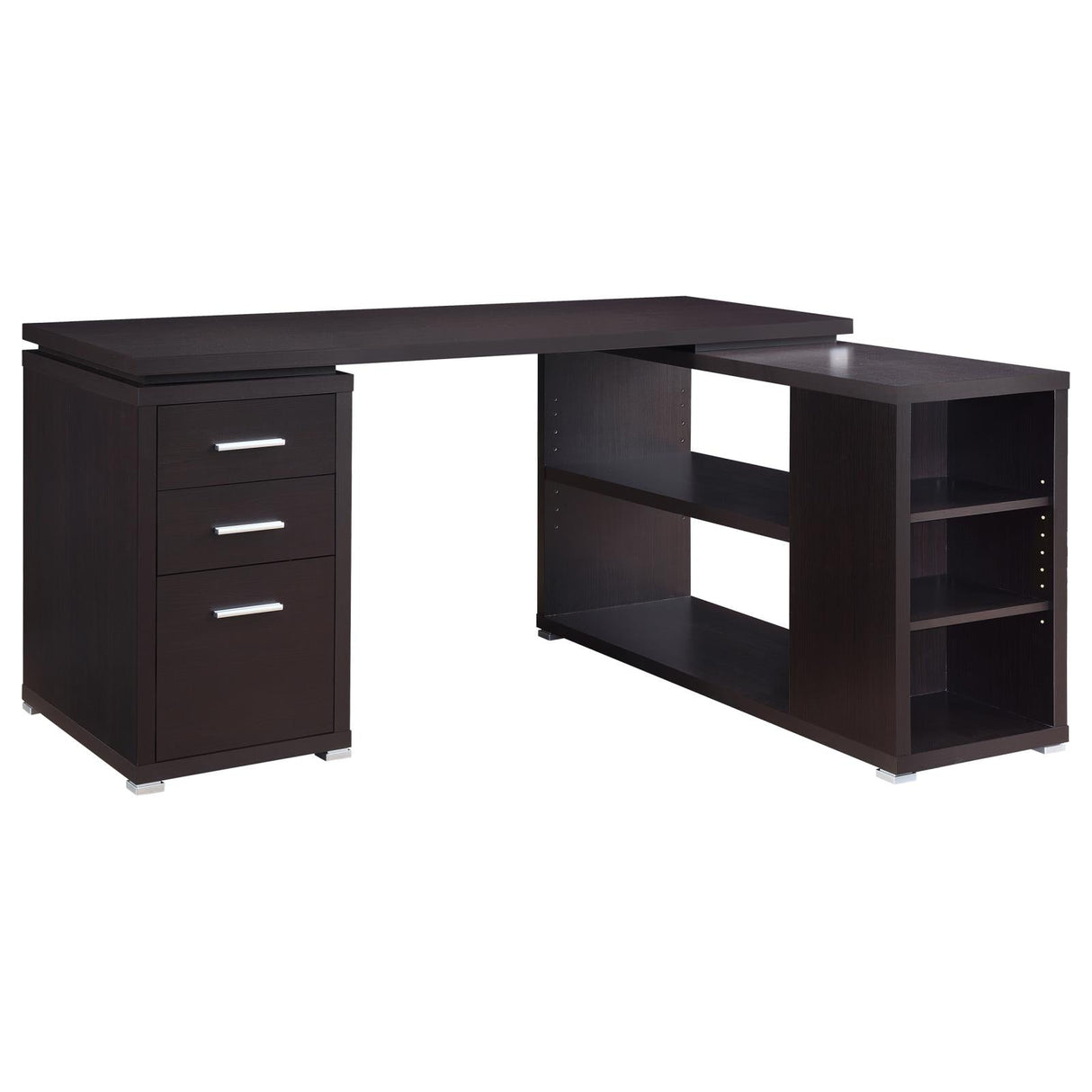 Yvette Cappuccino L-shape Office Desk