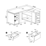 Yvette Cappuccino L-shape Office Desk