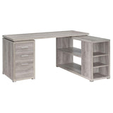 Yvette Gray Driftwood L-shape Office Desk